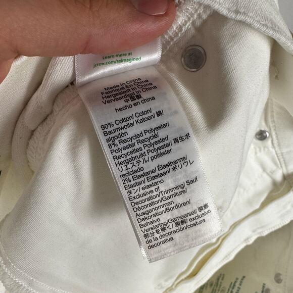 J.Crew Slim Fit Jeans WMNS 30 White Denim Super Stretch High Rise Zip Fly Button - Picture 7 of 8